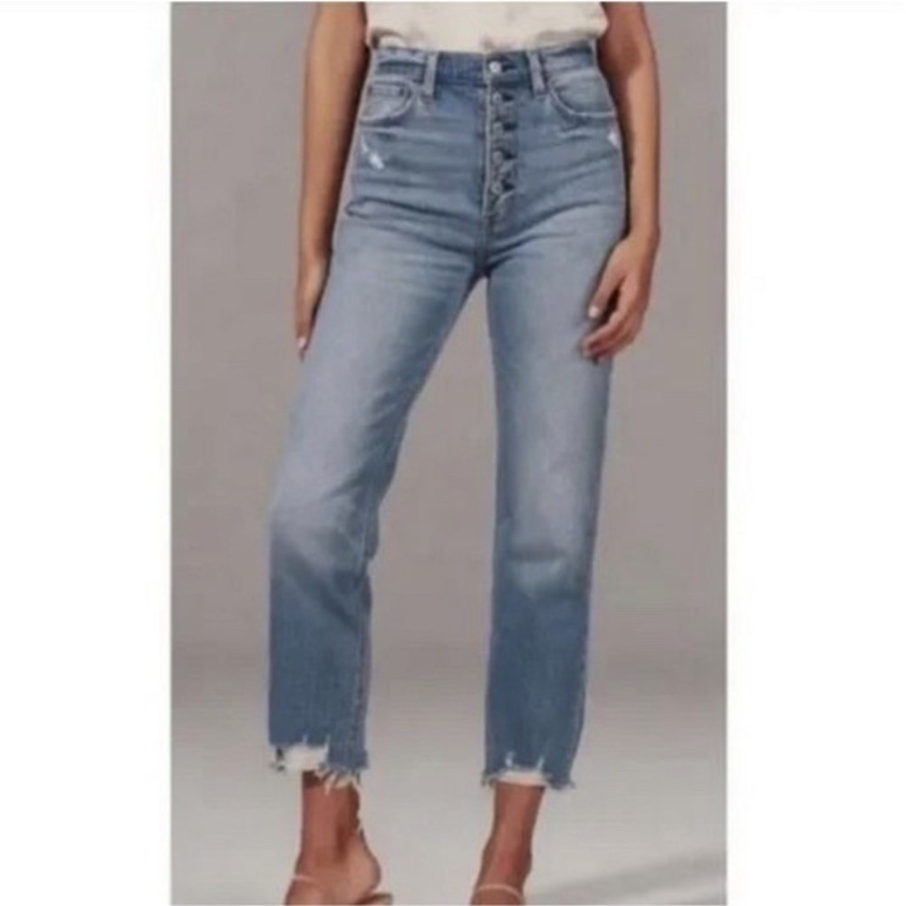 Abercrombie & Fitch Ankle Straight Ultra High Rise Jeans Women's 8R Blue Denim